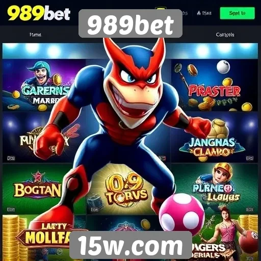 Variedade de jogos disponíveis no 989bet